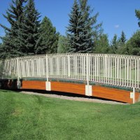 Meeting bridge under the blue sky of Alberta