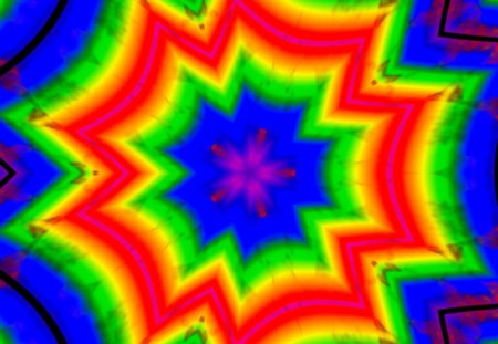 abstract rainbow caleido 03 - yellow, blue, orange, happy, life, caleidoscope, gizzzi, rainbow, purple, red, green, labrano