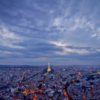 panoramic paris at night