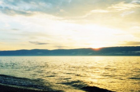 Sea Sunset - beach, water, sunset, sea