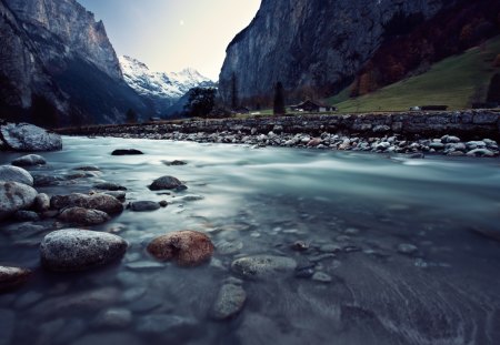 Swiss Flow - swiss, valley, flow, river