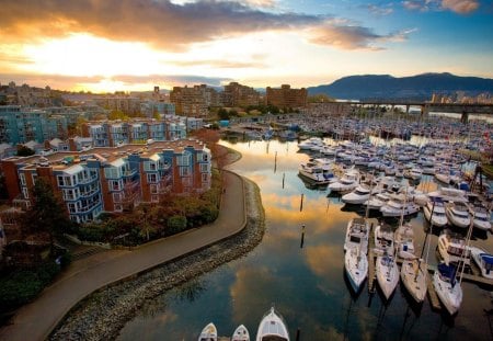 Yahts and Buildings - harbor, yahts, water, buildings