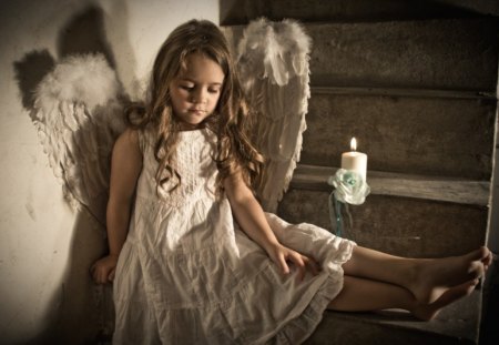 *** Angel girl *** - girl, angel, people, steps