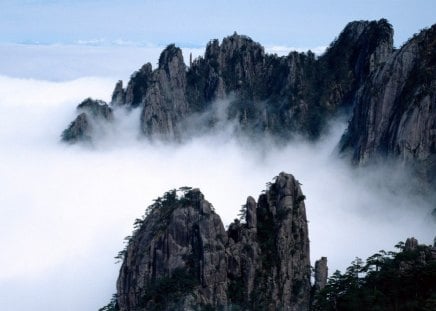 Mountain Huang - cloud, chinese, mountain, wilderness