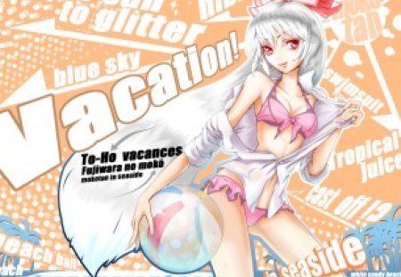 Fujiwara no Mokou - girls, lingerie, music, fujiwara no mokou, white, purple, yellow, indigo, cute girls, swimwear, yuri, hot girls, seductive girl, moe, ecchi, panty, anime girls, fujiwara, long hair, sexy dress, beautiful girls, tagme, kiss, vocaloid, blush, mokou, singer, black, sexy girls, vacation, touhou, brown, anime, orange, green, short hair, shy girl, nightwear, chibi, pretty girls, bra, loli, violet, red, bikini, blue, breasts, gray