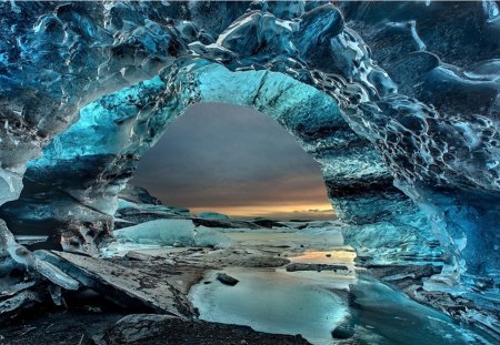 Blue Cave - nature, cave, sea, blue