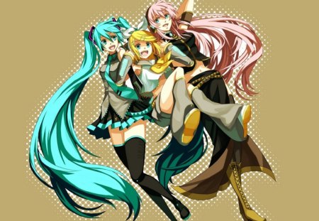 hatsune miku,luka megurine, and rin kagamine - rin, me like, miku, luka