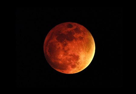 Orange Moon - moon, space, orange, sky