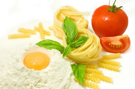 Pasta - flour, mint, pasta, tomato, food, egg