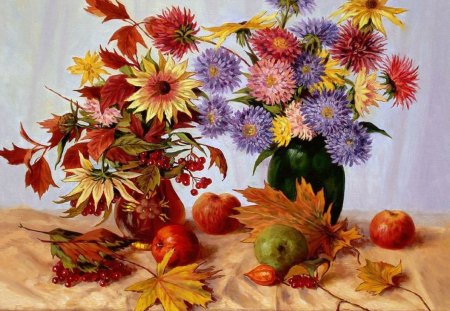 A.Zrazhevsky. Autumn Bouquet - a zrazhevsky, autumn, bouquet, apple, flower