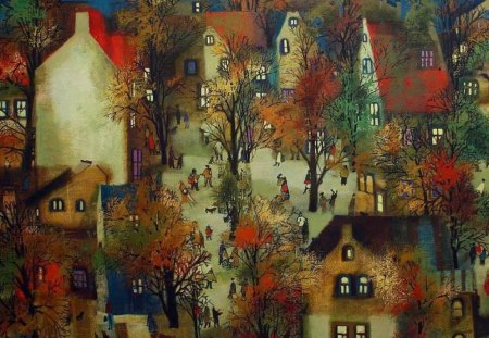 V.Ilina - painting, village, art, v ilina