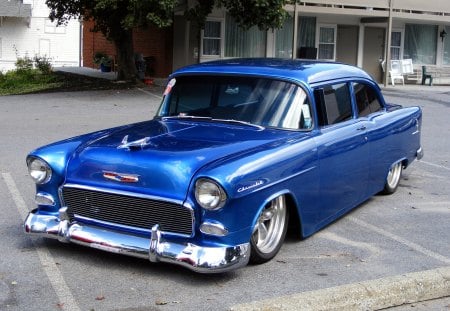 A Beautiful Blue Chevrolet - car show, chevrolet, blue, beautiful