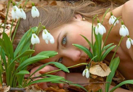 blue eyed snowdrops - eyed, snowdrops, blue