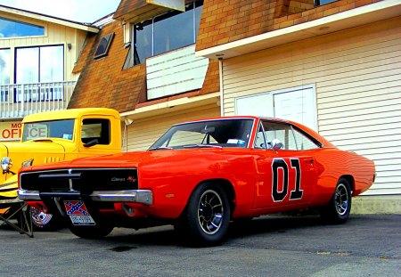 The General in hdr - general lee, dodge, classic, hdr