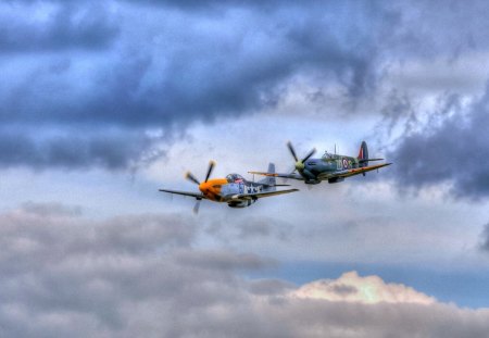 Classics Side by Side - spitfire, dogfighters, wwii, mustang