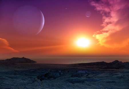 Sunrise - glory, beautiful, planet, sea, sunrise, sun