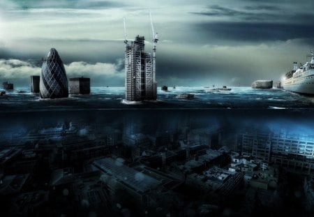 London Underwater - koshelkov, london, cg, underwater