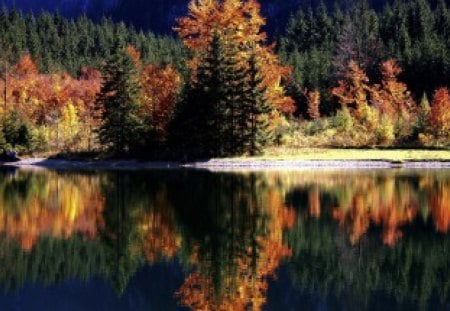 Indian Summer - lake, autumn, trees, reflection