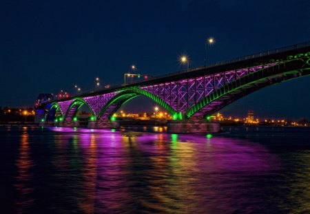 Peace bridge at night