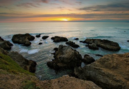 Beautiful View - view, sky, beautiful, sunset, rocks