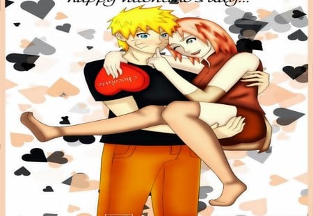 valentines day - naruto, sakura, valentines day, narusaku, chocolate