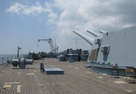 Alabama's Big Gun Overwatch - navy, uss alabama, ship, guns