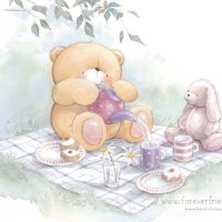 Bear and Bunny on a Picnic