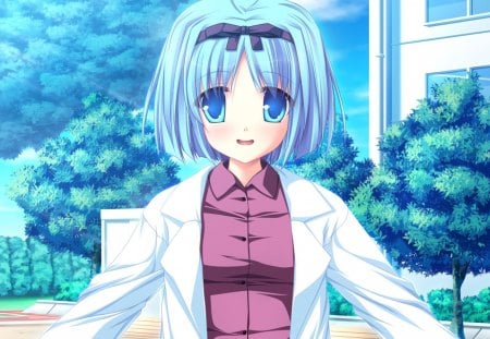 Yuuka Kujou - anime, anime girl, yuuka kujou, blue, magus tale