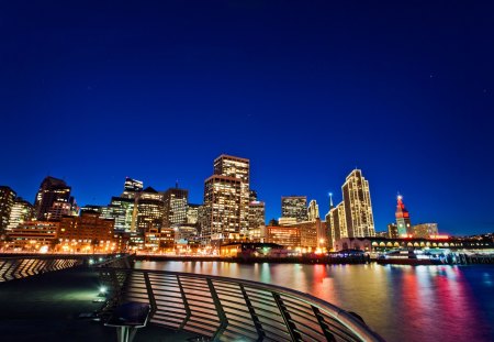 San Franciscan Night - usa, water, reflection, evening, bay