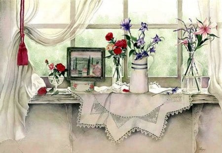 C Pomm. Watercolor - watercolor, painting, art, still life, c pomm