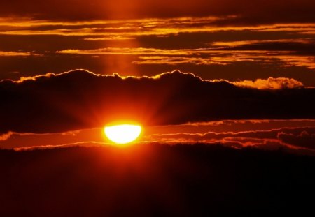 Sunset - morning, beach, sunset, clouds