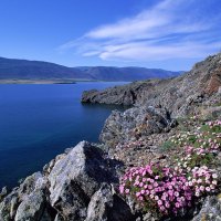 Rocky Shoreline Barakchin Island Lake Baikal