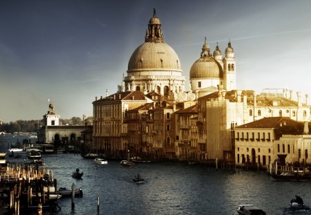 Venice City - boats, city, water, venice