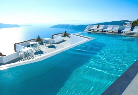 Relax here - sunshine, sky, sun, paradise, magic, water, relaxation, beautiful, pool, comfort, sunny day, relax