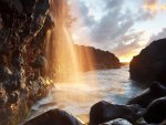 magical coastal waterfall