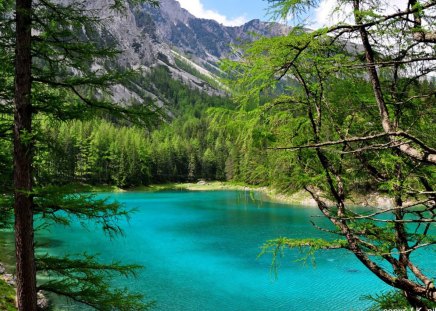 GREEN LAKE - lake, berge, see, green