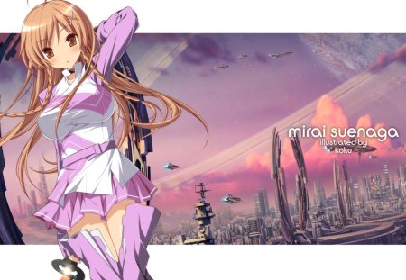 SkyStar Warrior - beauty, girl, wall, anime, new