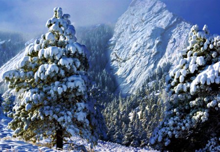 Flatiron Mountains First Snow - abstract, art, digital, beautiful