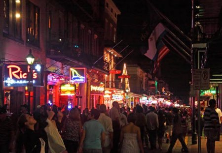 A Shot Of Bourbon (Street) - night, street, people, lights