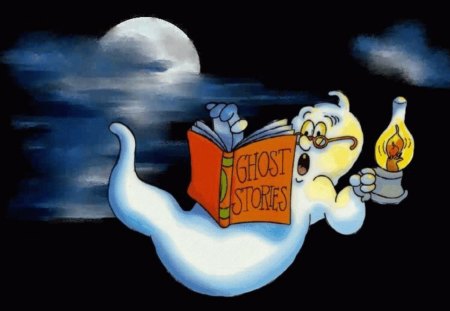 GHOSTLY READINGS - moon, ghost, night, stories, reading