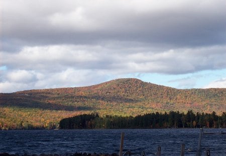 autumn #6 - maine, sky, autumn, lake, fall, trees, industry, mountains