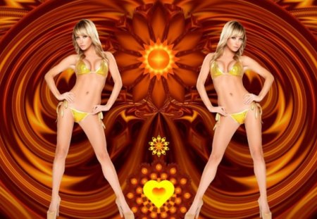 Yellow Beach - eye candy, collage, 3d, fractal, abstract