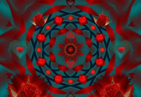 Ring around the Rosey - abstract, eye candy, collage, 3d, fractal