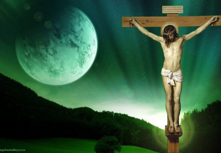 Jesus in the Cross - christ, cross, jesus, religion, god