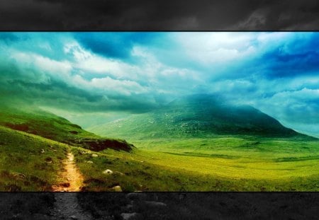 natures color - beauty, sky, clouds, blue, photography, green, desert