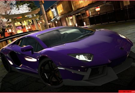 Lamborghini Aventador - purple, lamborghini, aventador, lambo