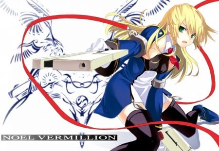 Noel Vermillion - from blazblue, two cool gun, lovefull eyes, cute girl