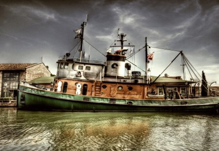 the boat - harbour, water, fishing, industry