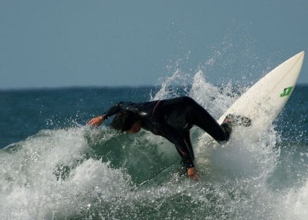 Wipeout! - sky, ocean, surf, wave