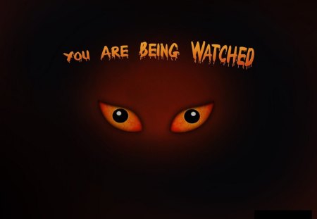 HALLOWEEN EYES - black, eyes, watching, orange, you